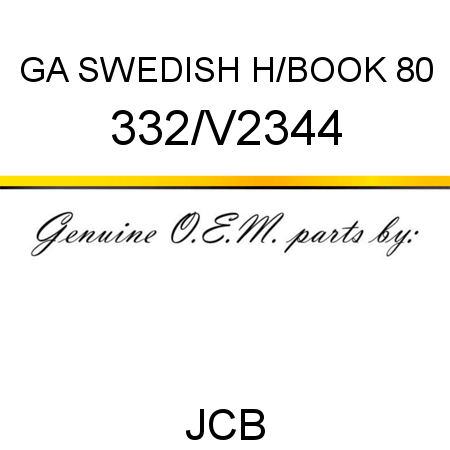 GA SWEDISH H/BOOK 80 332/V2344