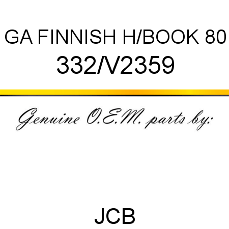 GA FINNISH H/BOOK 80 332/V2359
