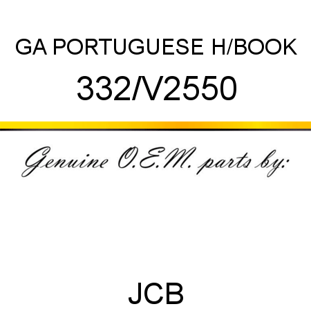 GA PORTUGUESE H/BOOK 332/V2550