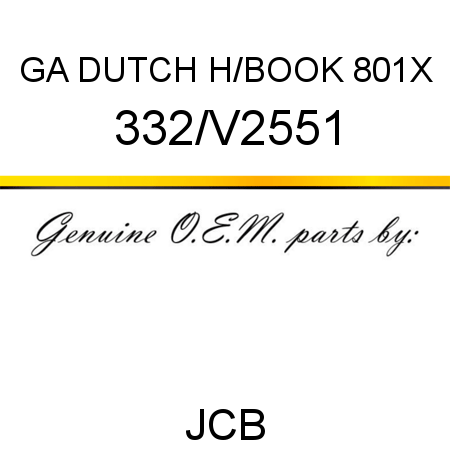 GA DUTCH H/BOOK 801X 332/V2551