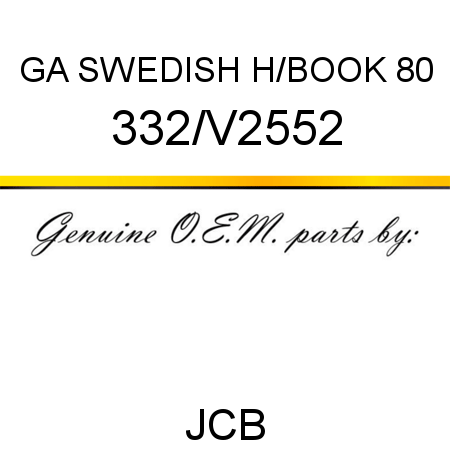 GA SWEDISH H/BOOK 80 332/V2552