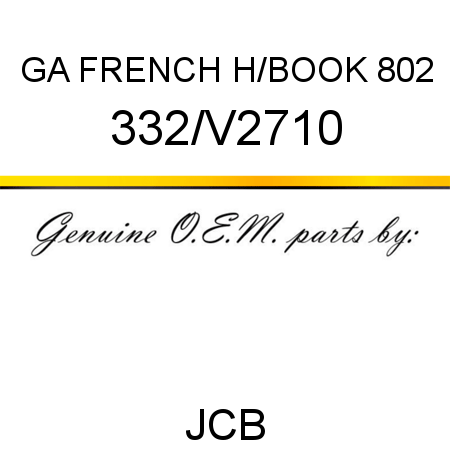 GA FRENCH H/BOOK 802 332/V2710