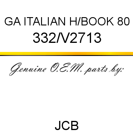 GA ITALIAN H/BOOK 80 332/V2713