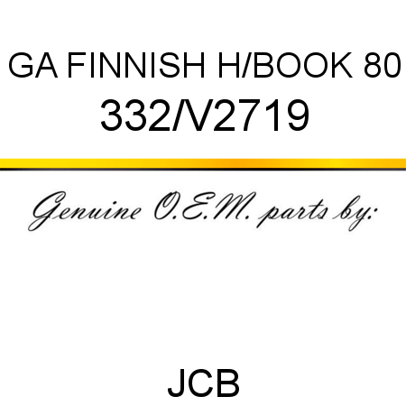 GA FINNISH H/BOOK 80 332/V2719