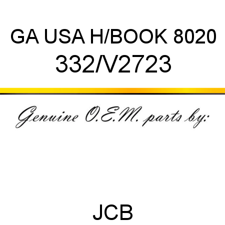 GA USA H/BOOK 8020 332/V2723