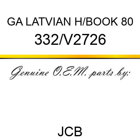 GA LATVIAN H/BOOK 80 332/V2726