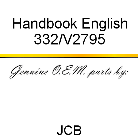 Handbook, English 332/V2795