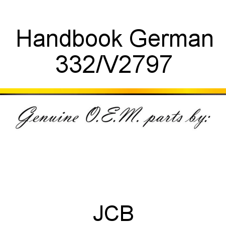Handbook, German 332/V2797