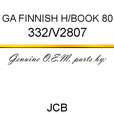 GA FINNISH H/BOOK 80 332/V2807