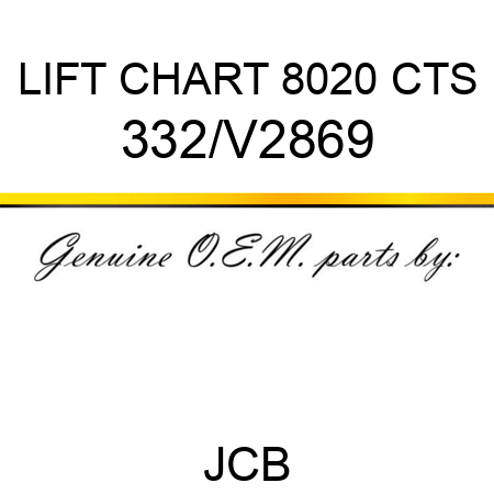 LIFT CHART 8020 CTS 332/V2869