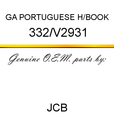 GA PORTUGUESE H/BOOK 332/V2931