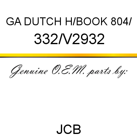 GA DUTCH H/BOOK 804/ 332/V2932