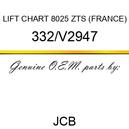 LIFT CHART 8025 ZTS (FRANCE) 332/V2947