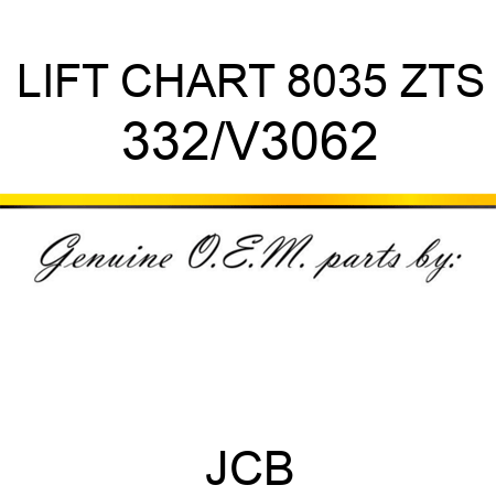 LIFT CHART 8035 ZTS 332/V3062