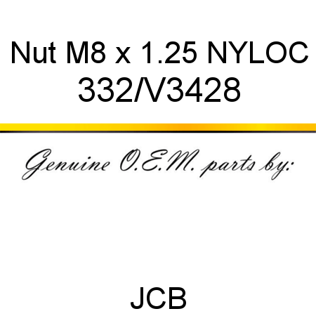 Nut, M8 x 1.25 NYLOC 332/V3428