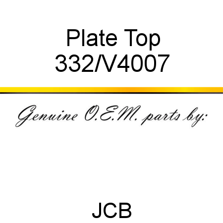 Plate, Top 332/V4007