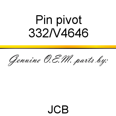 Pin, pivot 332/V4646