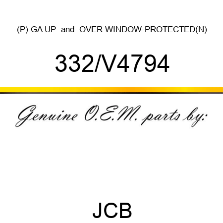 (P) **GA UP & OVER WINDOW-PROTECTED**(N) 332/V4794