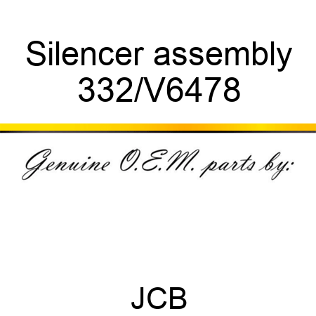 Silencer, assembly 332/V6478