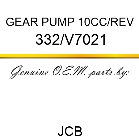 GEAR PUMP 10CC/REV 332/V7021