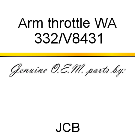 Arm, throttle, WA 332/V8431