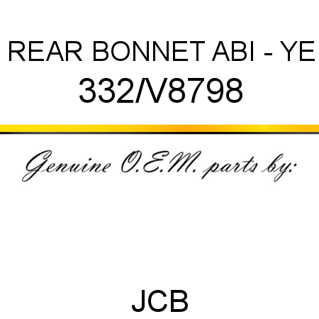 REAR BONNET ABI - YE 332/V8798