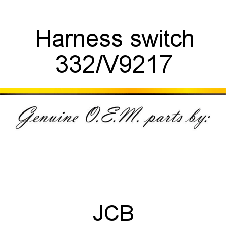 Harness, switch 332/V9217
