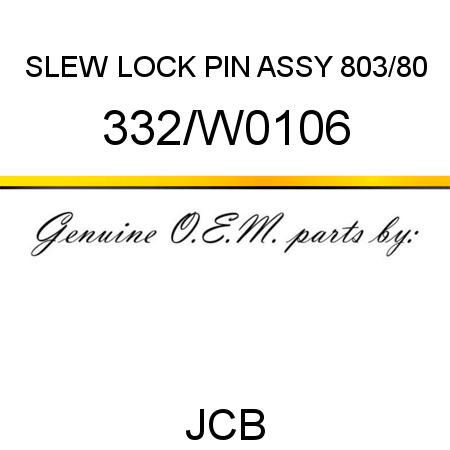 SLEW LOCK PIN ASSY 803/80, 332/W0106