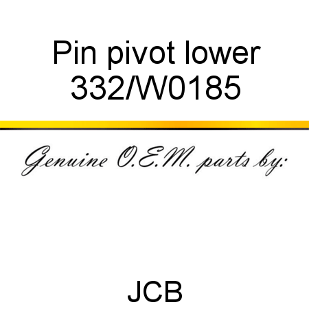 Pin, pivot, lower 332/W0185
