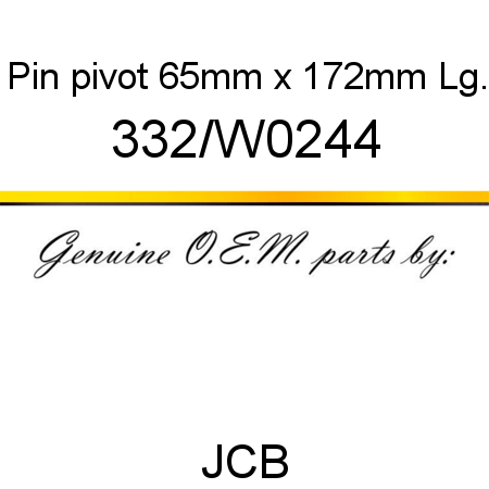 Pin, pivot, 65mm x 172mm Lg. 332/W0244