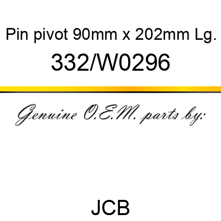 Pin, pivot, 90mm x 202mm Lg. 332/W0296
