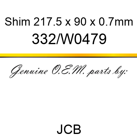 Shim, 217.5 x 90 x 0.7mm 332/W0479