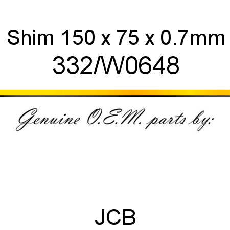 Shim, 150 x 75 x 0.7mm 332/W0648