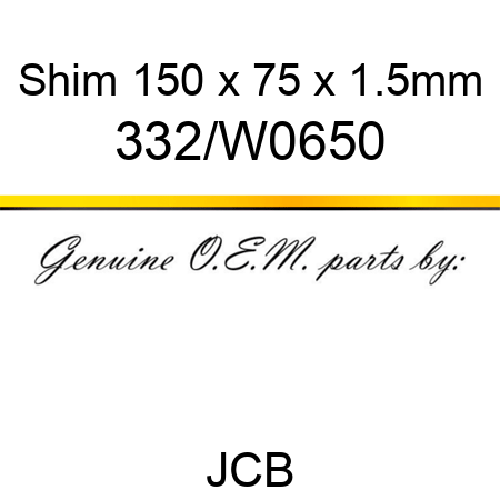 Shim, 150 x 75 x 1.5mm 332/W0650