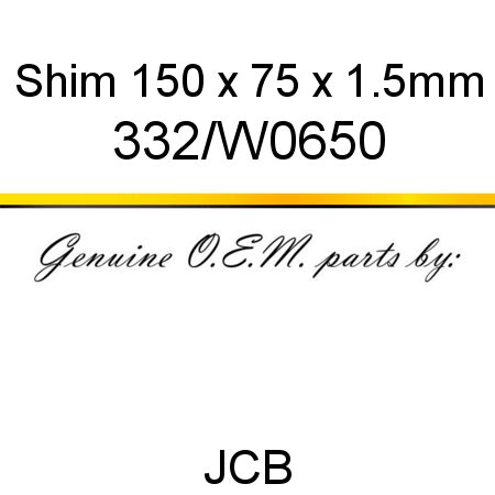 Shim, 150 x 75 x 1.5mm 332/W0650