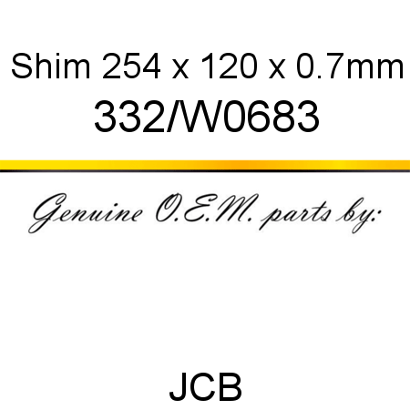 Shim, 254 x 120 x 0.7mm 332/W0683