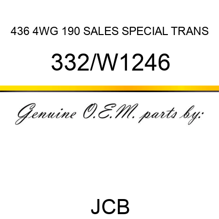 436 4WG 190 SALES SPECIAL TRANS 332/W1246