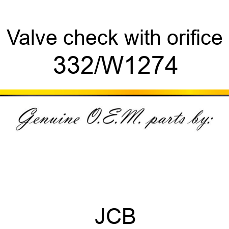 Valve, check, with orifice 332/W1274