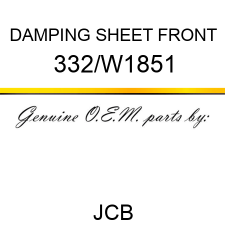 DAMPING SHEET FRONT 332/W1851