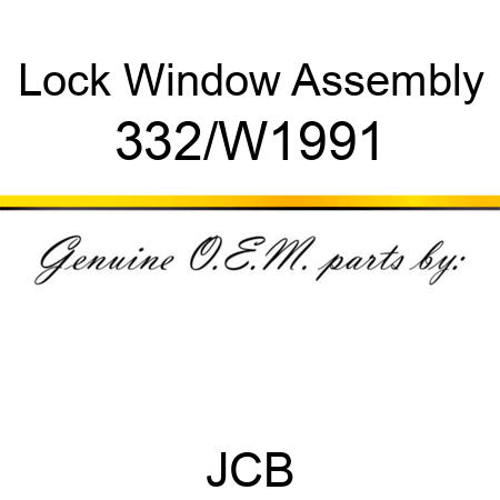 Lock, Window, Assembly 332/W1991