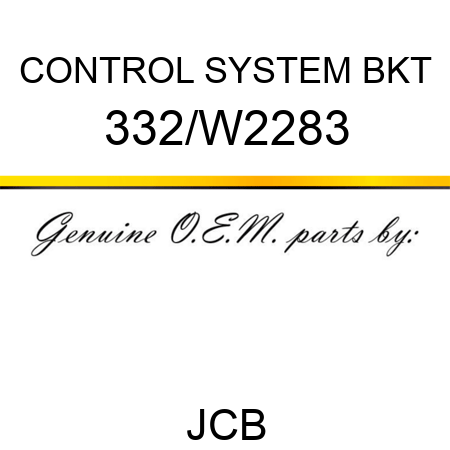 CONTROL SYSTEM BKT 332/W2283