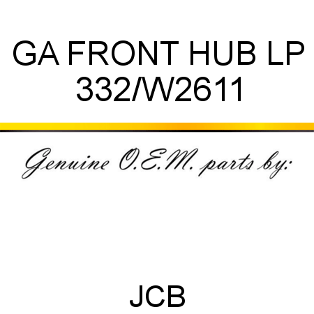 GA FRONT HUB LP 332/W2611