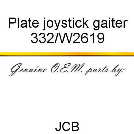 Plate, joystick gaiter 332/W2619