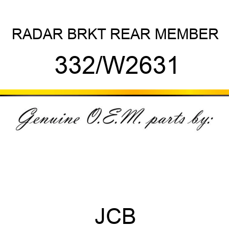 RADAR BRKT REAR MEMBER 332/W2631