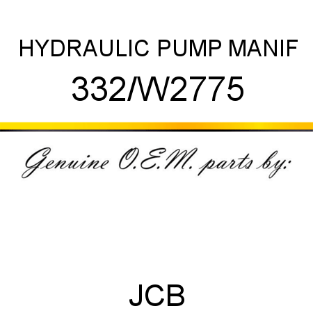 HYDRAULIC PUMP MANIF 332/W2775