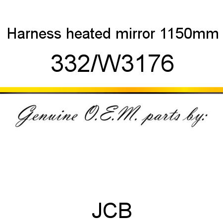 Harness, heated mirror, 1150mm 332/W3176