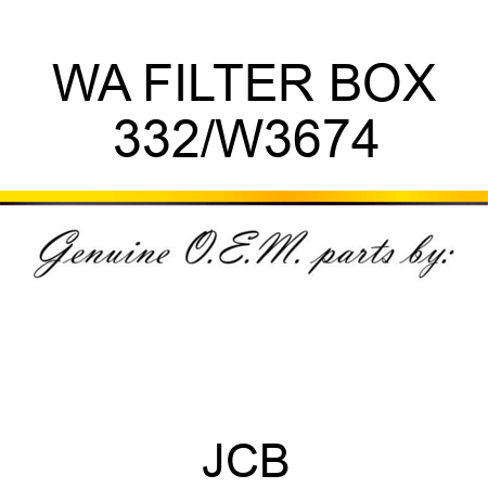 WA FILTER BOX 332/W3674