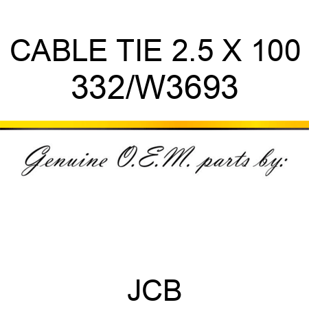 CABLE TIE 2.5 X 100 332/W3693