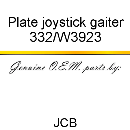 Plate, joystick gaiter 332/W3923