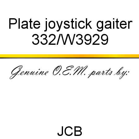 Plate, joystick gaiter 332/W3929
